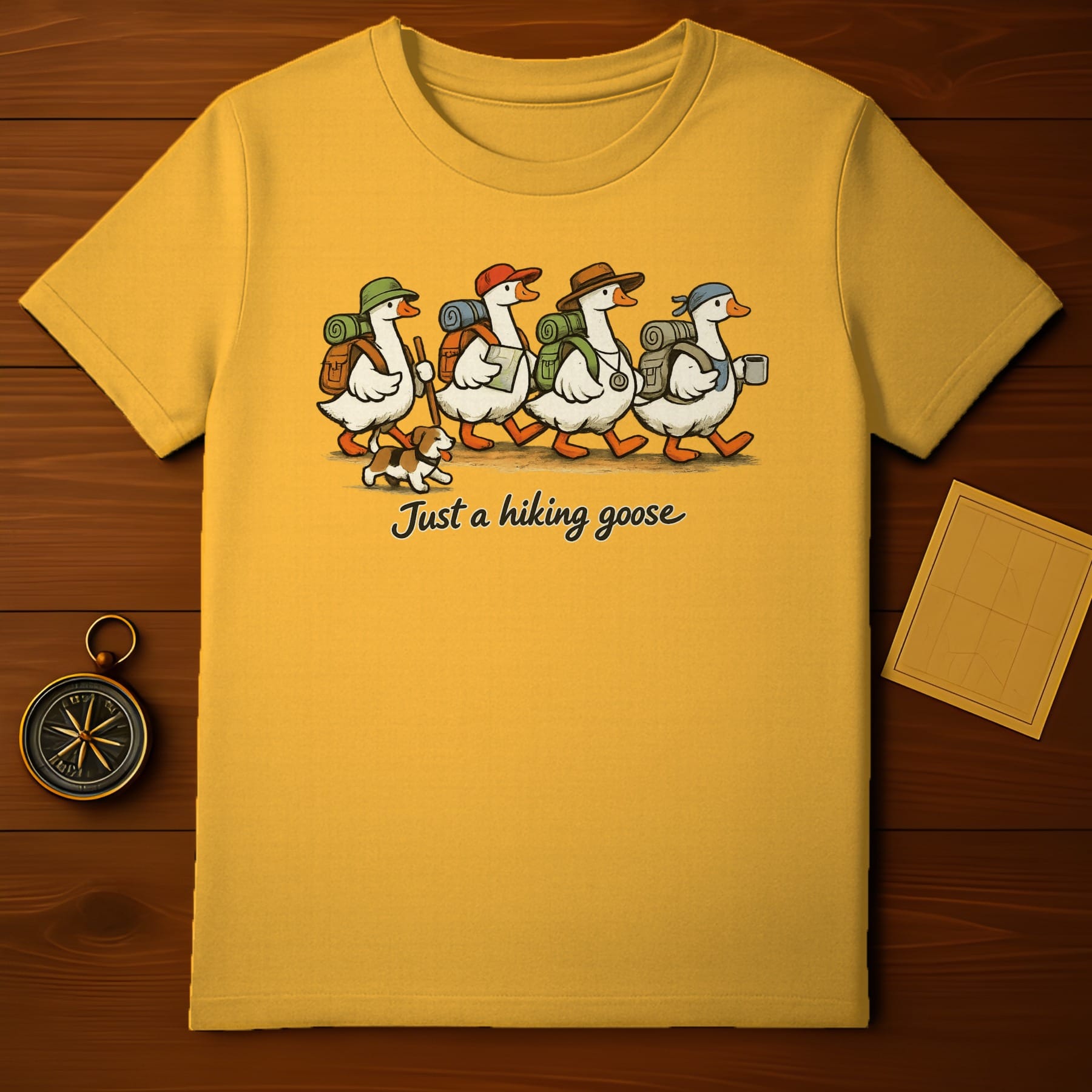 Just a hiking goose T-shirt unique hiking apparel