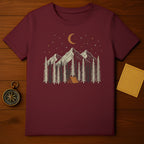 Moonlit Mountain Camping Scene T-Shirt Product