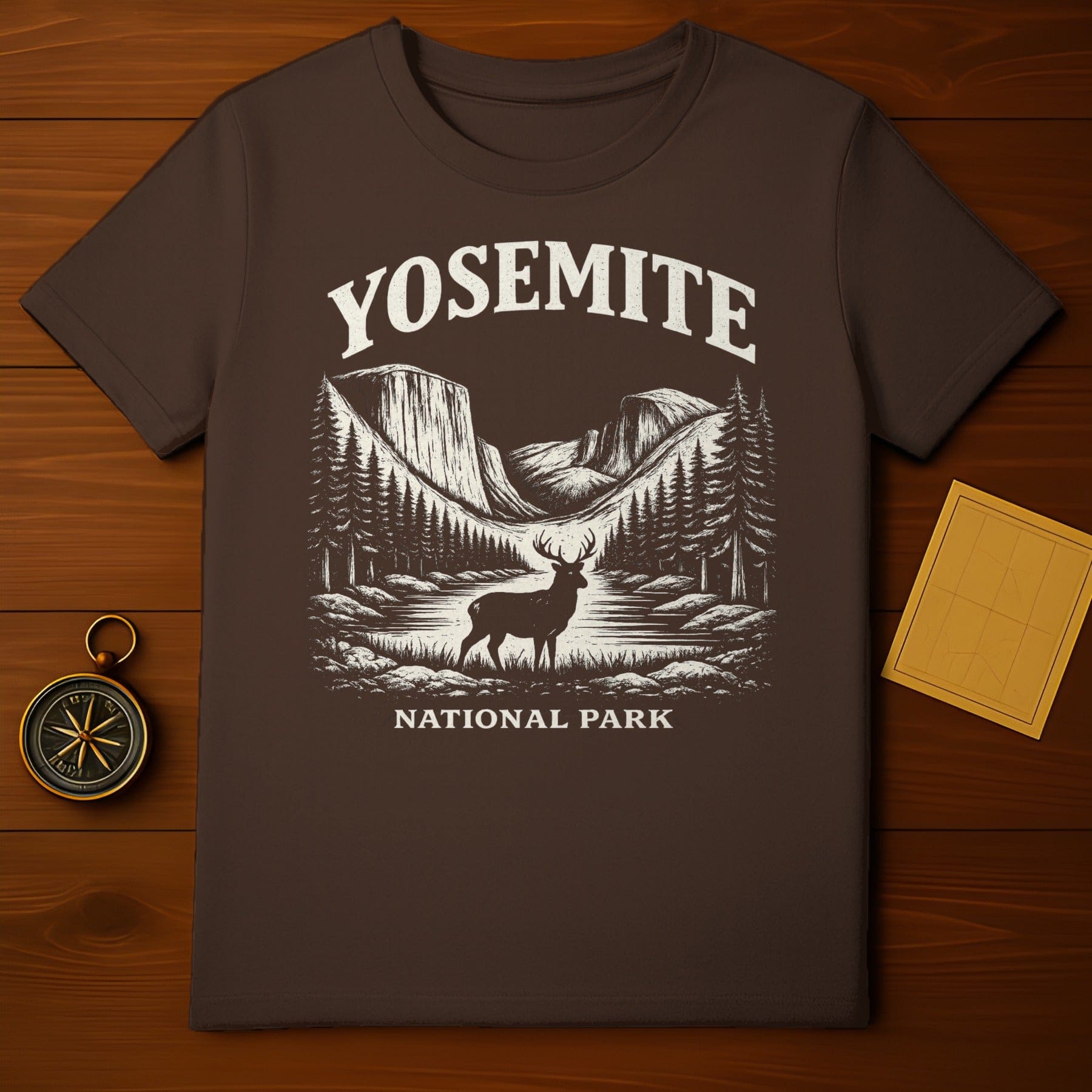 Yosemite National Park Deer Mountain River Trees T-Shirt product type