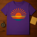 Vibrant Sunset Design Purple Graphic T-Shirt