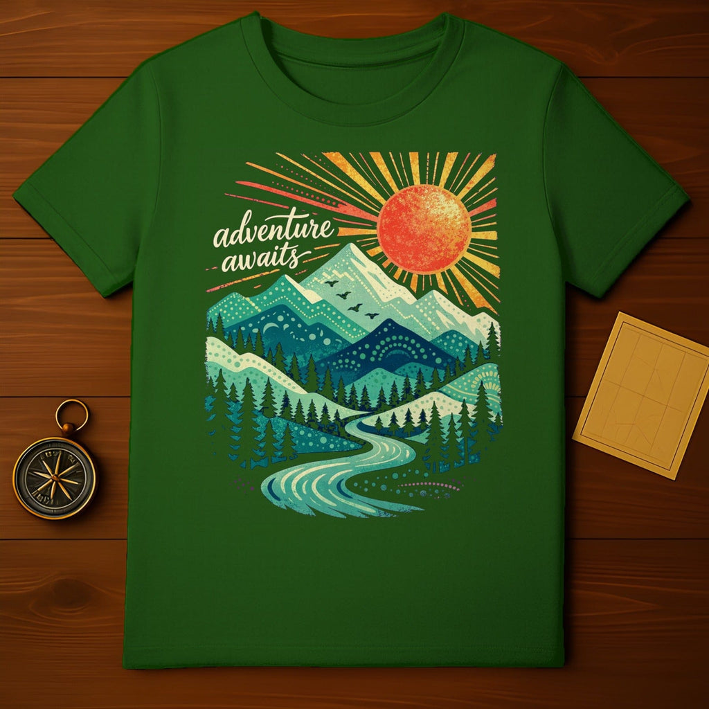 Adventure Awaits Graphic Tee Nature Design Shirt