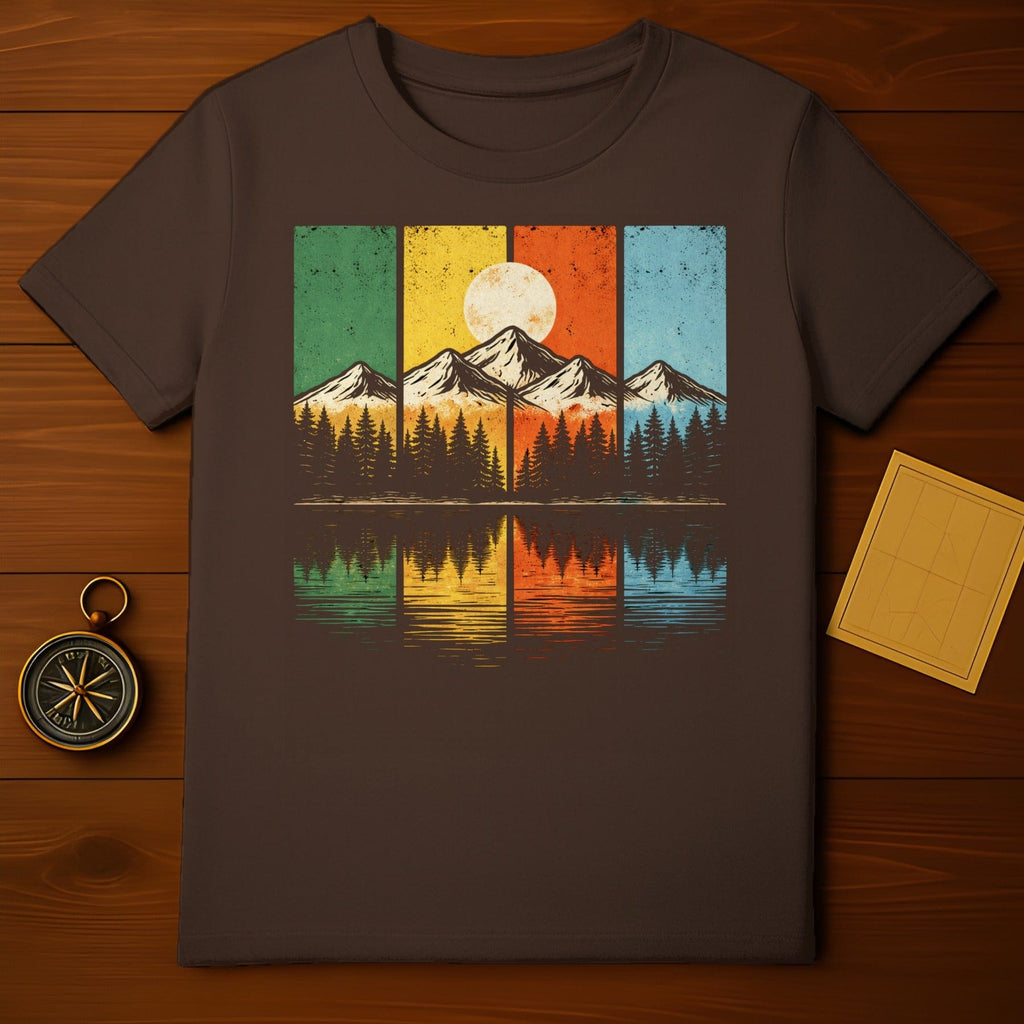 Vintage Sunset Mountain Landscape Graphic T-shirt