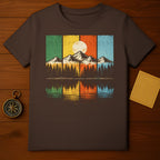 Vintage Sunset Mountain Landscape Graphic T-shirt