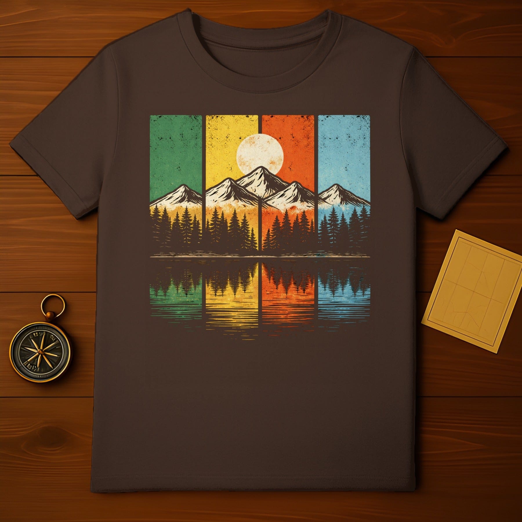 Vintage Sunset Mountain Landscape Graphic T-shirt