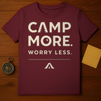 Camp More Worry Less Graphic Camping T-shirt