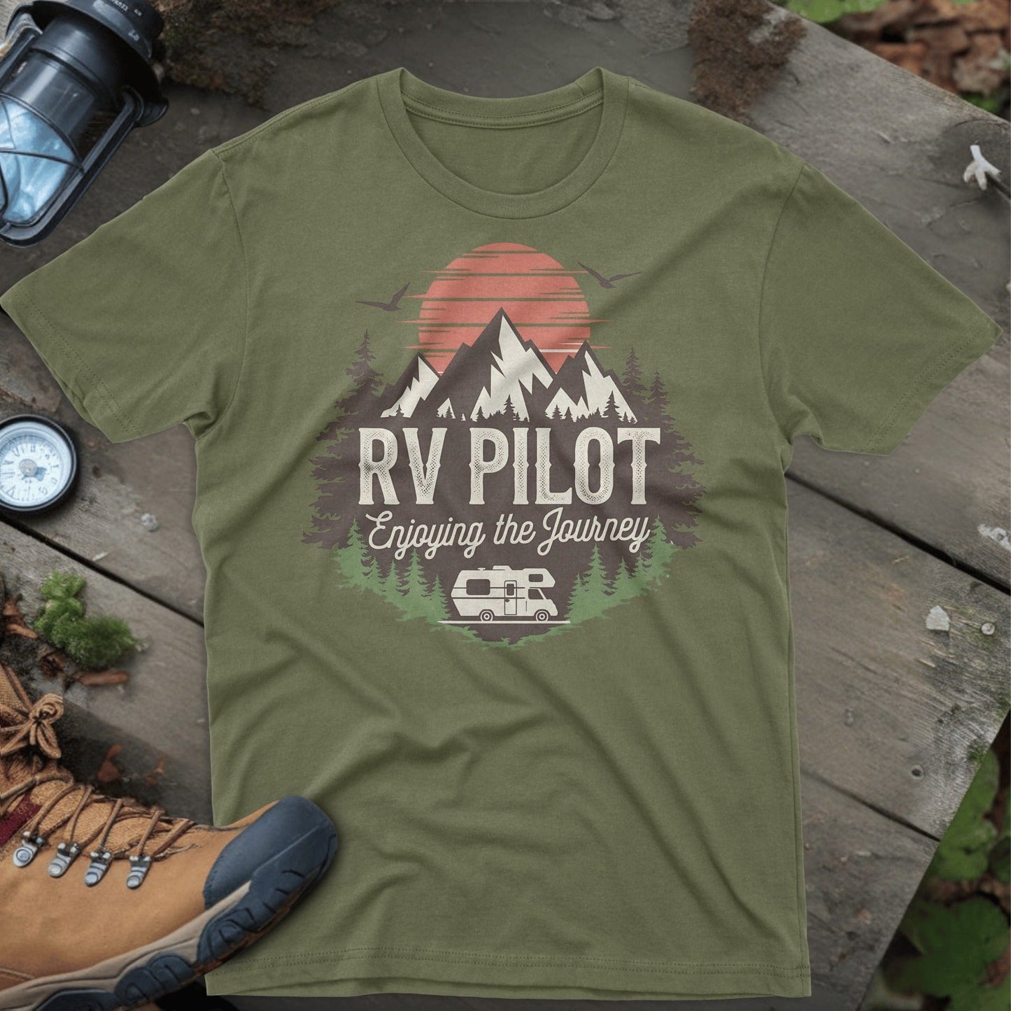 RV Pilot Enjoying the Journey Graphic T-Shirt product type