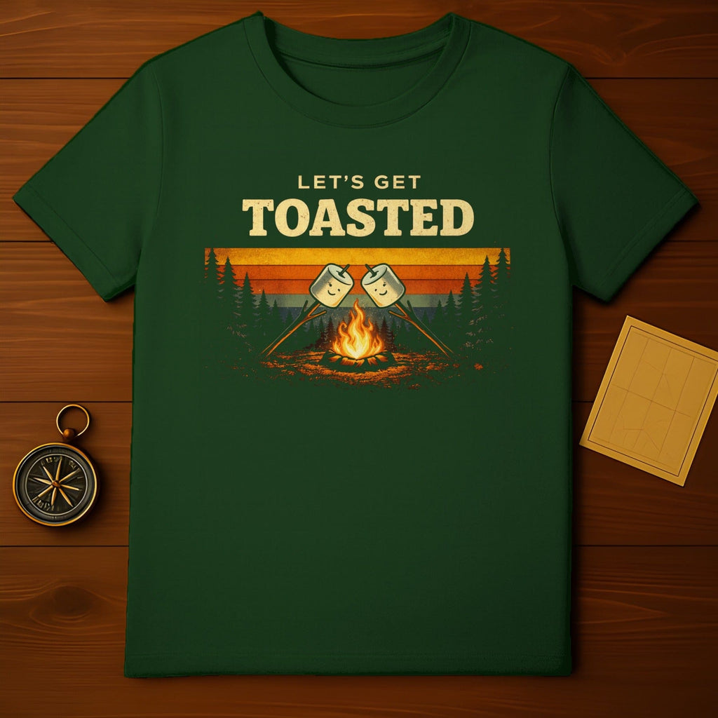 Let's Get Toasted Campfire T-Shirt for Outdoor Enthusiasts