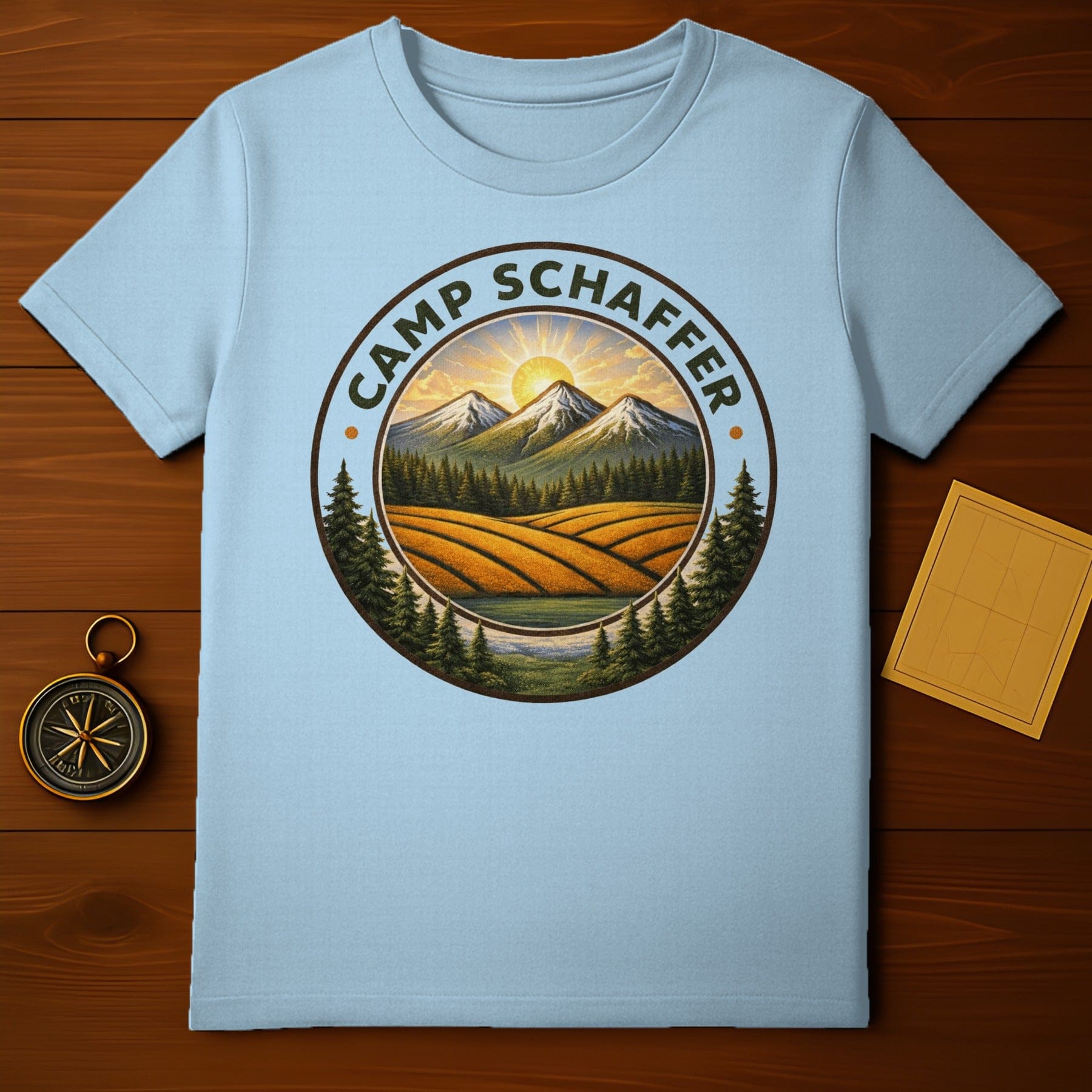 Camp Schaffer Sunrise Mountain Scene T-Shirt