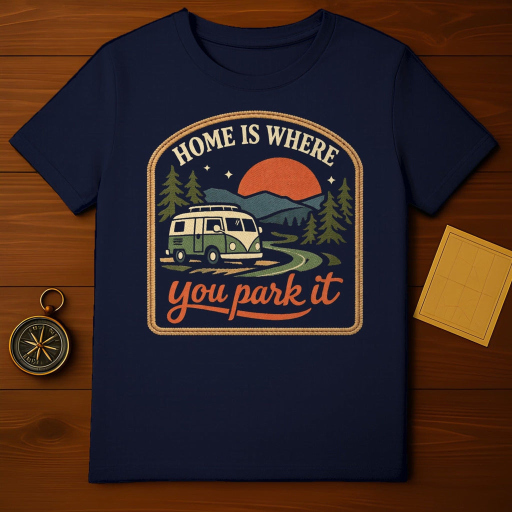 HOME IS WHERE YOU PARK IT Retro Camper Van Mountains Sunset product type
camping
travel
vanlife
adventure
outdoor
nature
retro
vintage
graphic
mountains
trees
sun
stars
campervan
home
nomadic
exploration
journey
roadtrip
wanderlust