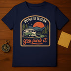 HOME IS WHERE YOU PARK IT Retro Camper Van Mountains Sunset product type
camping
travel
vanlife
adventure
outdoor
nature
retro
vintage
graphic
mountains
trees
sun
stars
campervan
home
nomadic
exploration
journey
roadtrip
wanderlust
