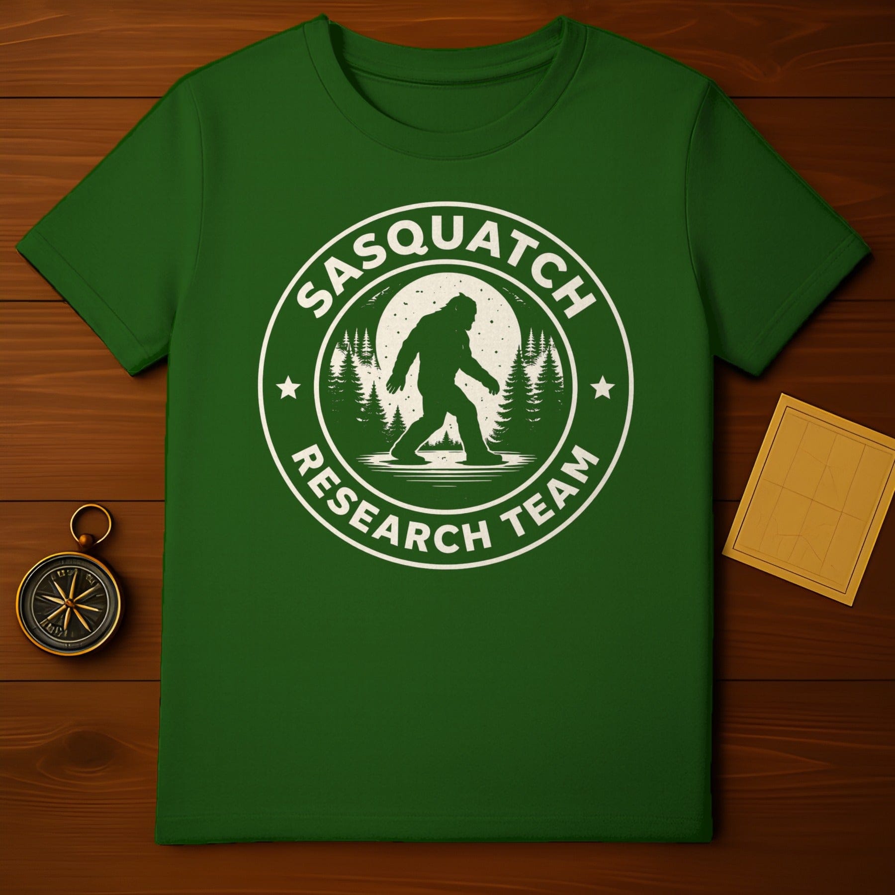 Sasquatch Research Team Creature Silhouette Circle Logo product type