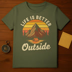 Life is Better Outside Retro Camping T-shirt