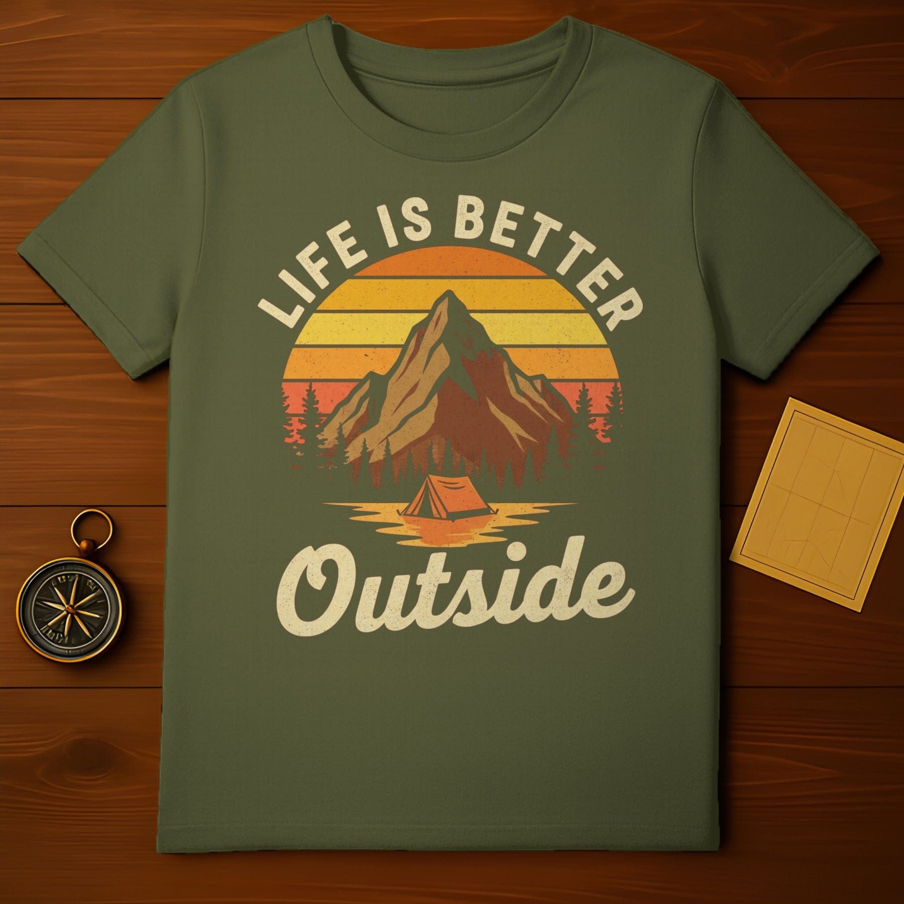 Life is Better Outside Retro Camping T-shirt