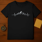 Mountain Heartbeat Graphic Black T-shirt