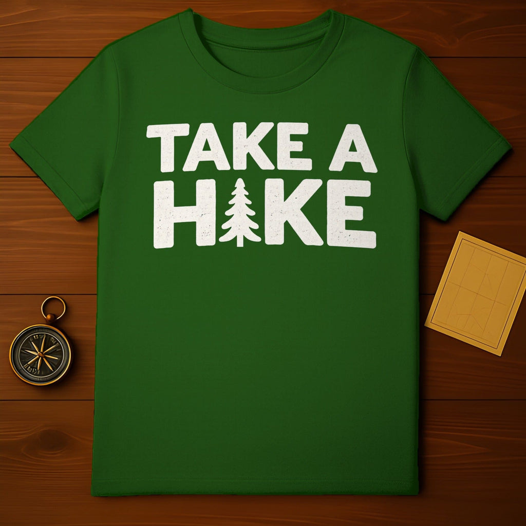 Take A Hike Green Graphic Printed T-Shirt