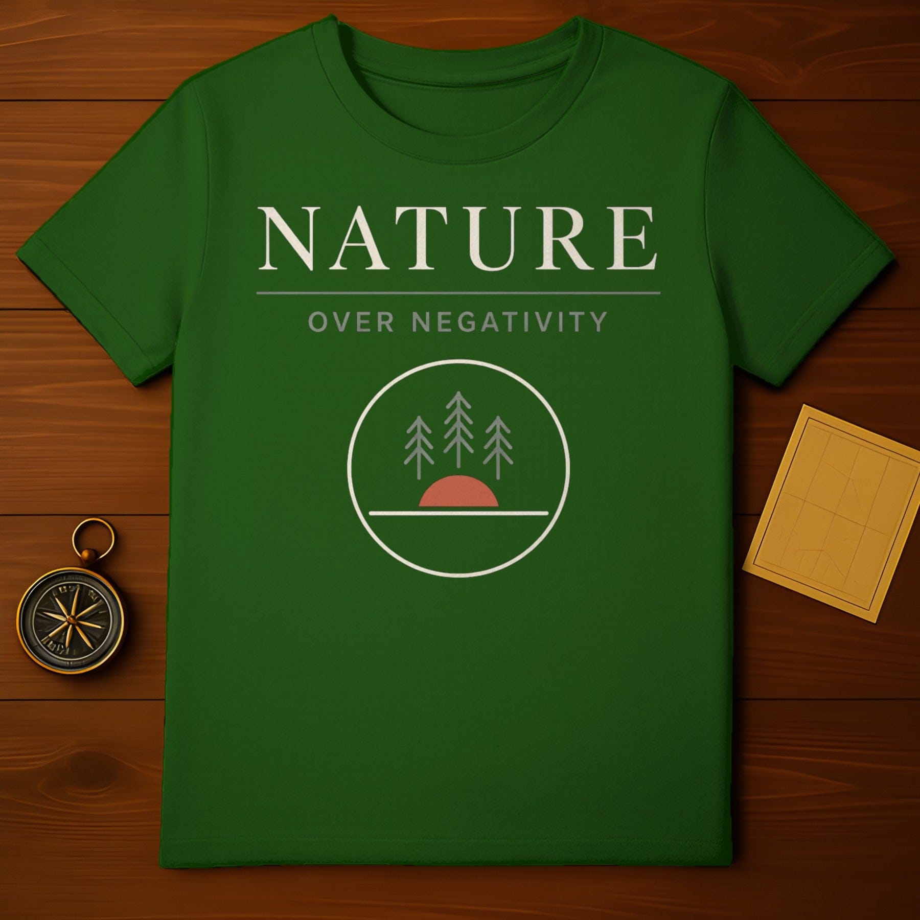NATURE OVER NEGATIVITY Forest Trees Sunrise Green product type