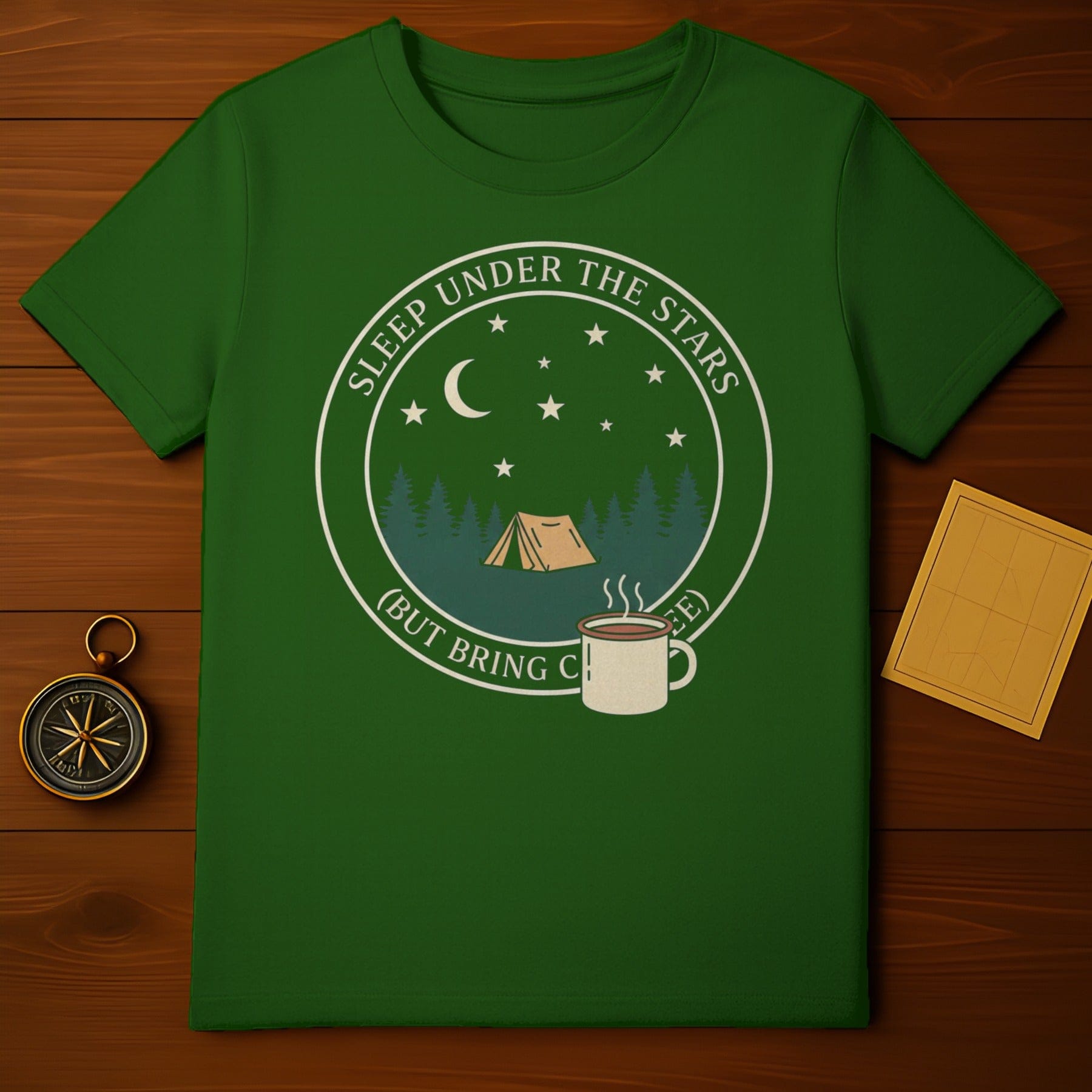 Sleep Under The Stars But Bring Coffee Camping Shirt