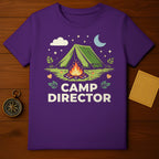 Camp Director Shirt with Tent and Campfire Design