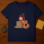 Camping Lantern and Guitar Design Tee Shirt