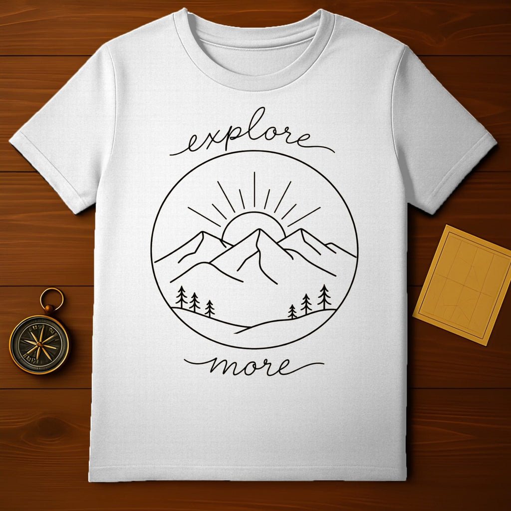 Explore More Adventure Mountain Sun Landscape White product type
explore
more
mountain
sunrise
nature
adventure
trees
outdoor
hiking
camping
travel
wilderness
scenic
landscape
graphic
minimalist
round design
white shirt
wanderlust
explore more