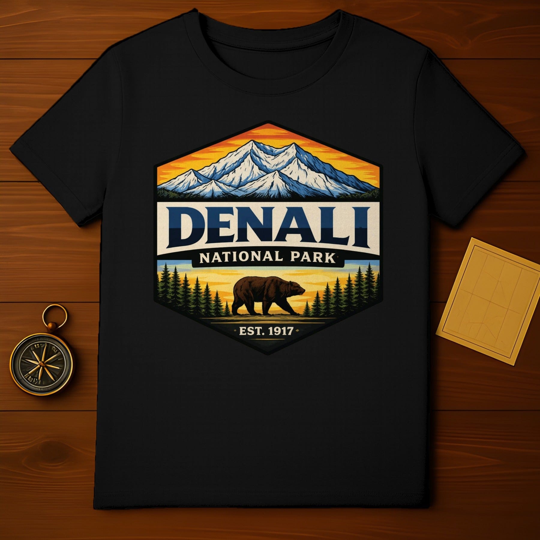 Denali National Park Bear Mountains Design Shirt