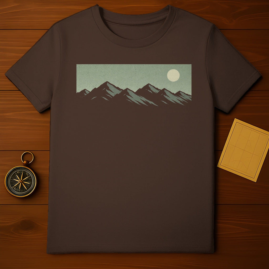 Brown Mountain Peaks Moon Minimalist Graphic Apparel product type