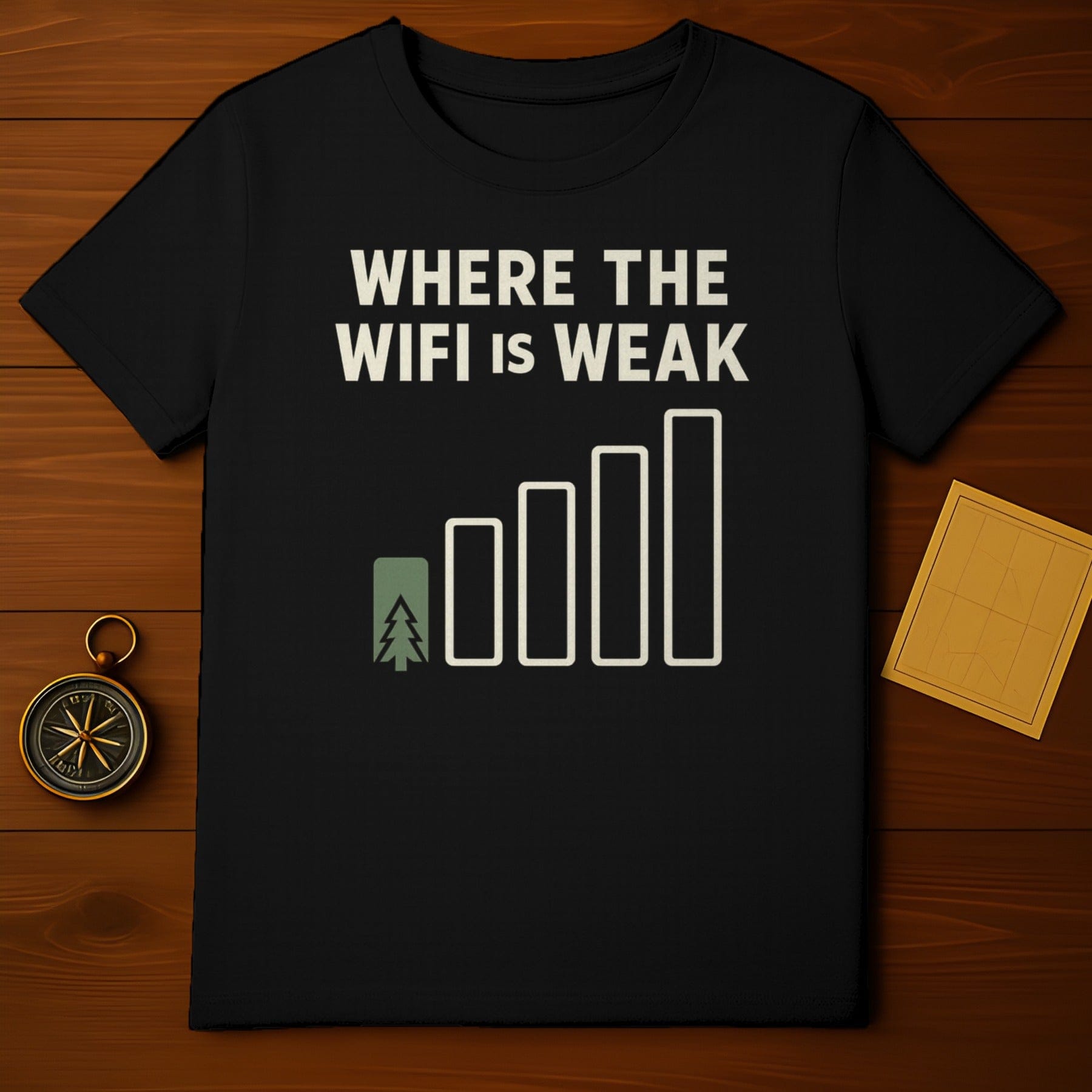 WHERE THE WIFI is WEAK graphic t-shirt product type