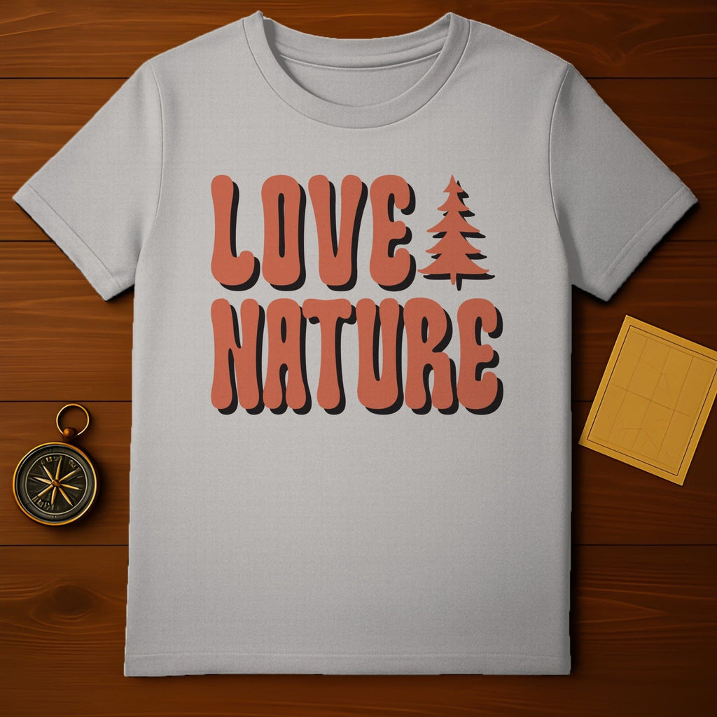 Love Nature Graphic Tee with Tree Design Shirt