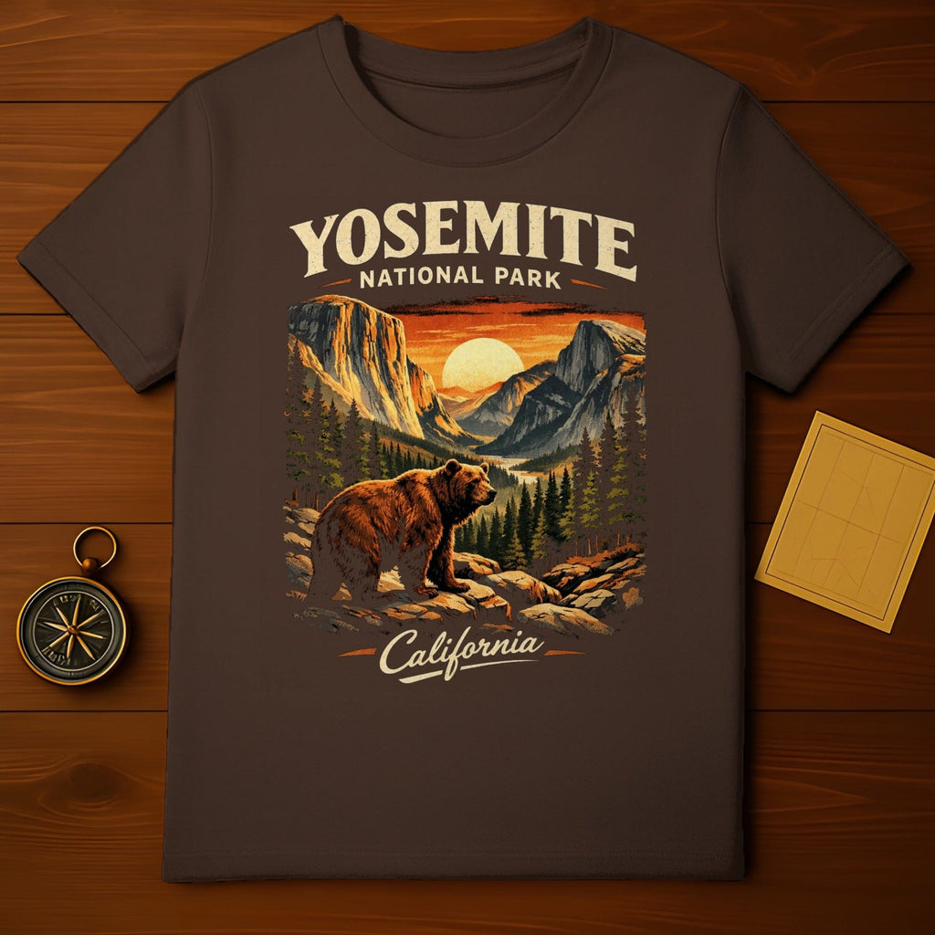 Yosemite National Park California Bear Graphic T-shirt