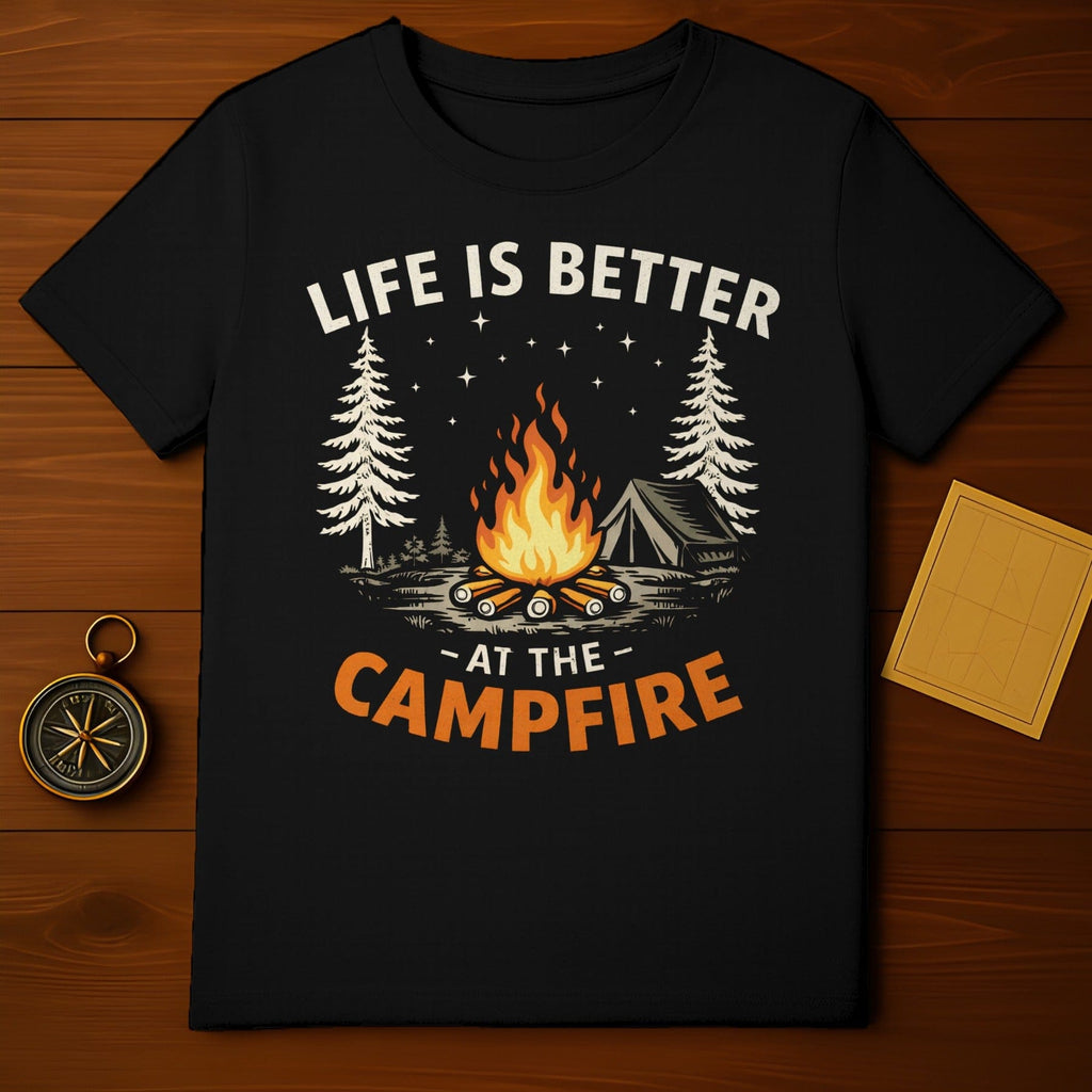 Life is Better at The Campfire T-Shirt Camping Enthusiast