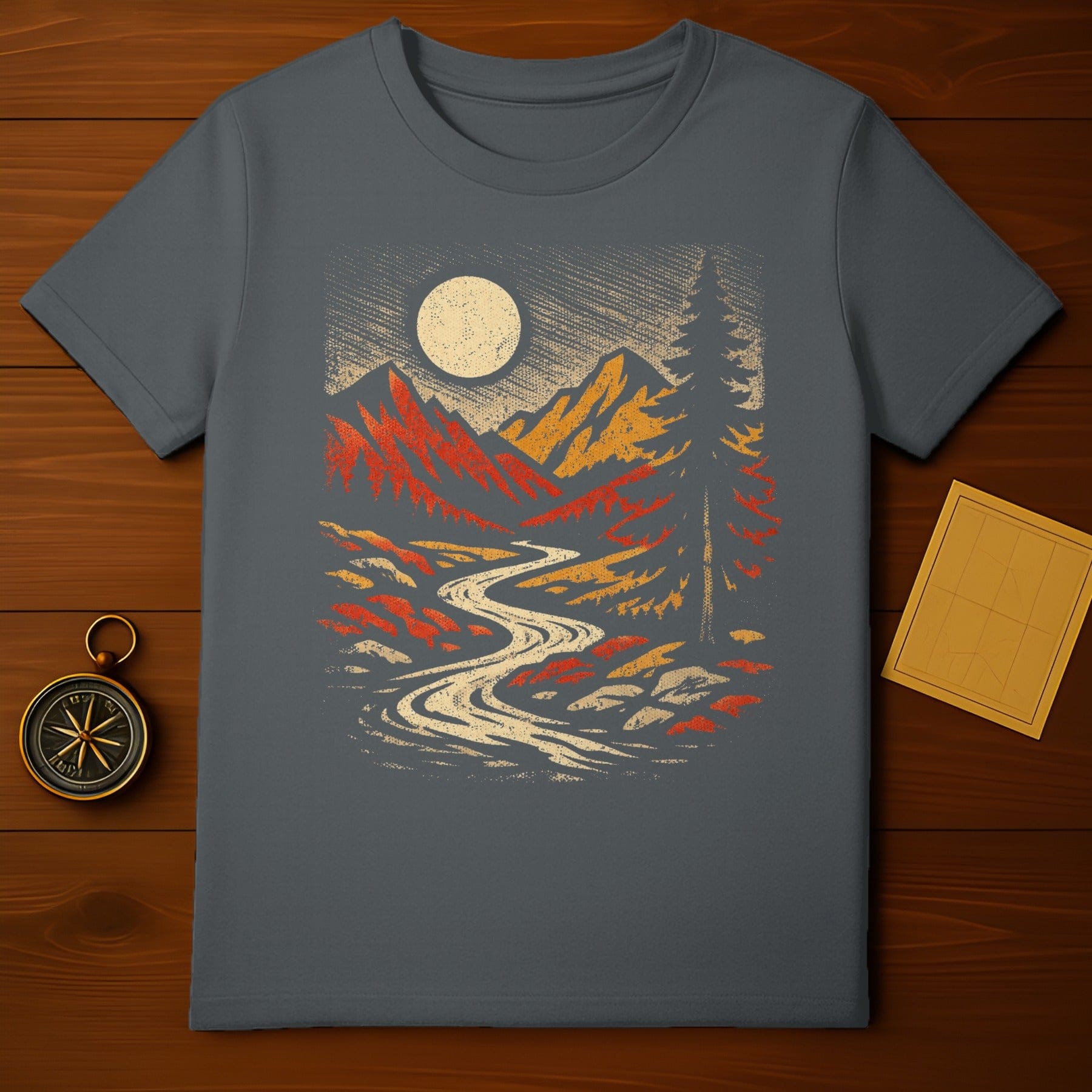 Moonlit Mountain Scene Graphic Tee