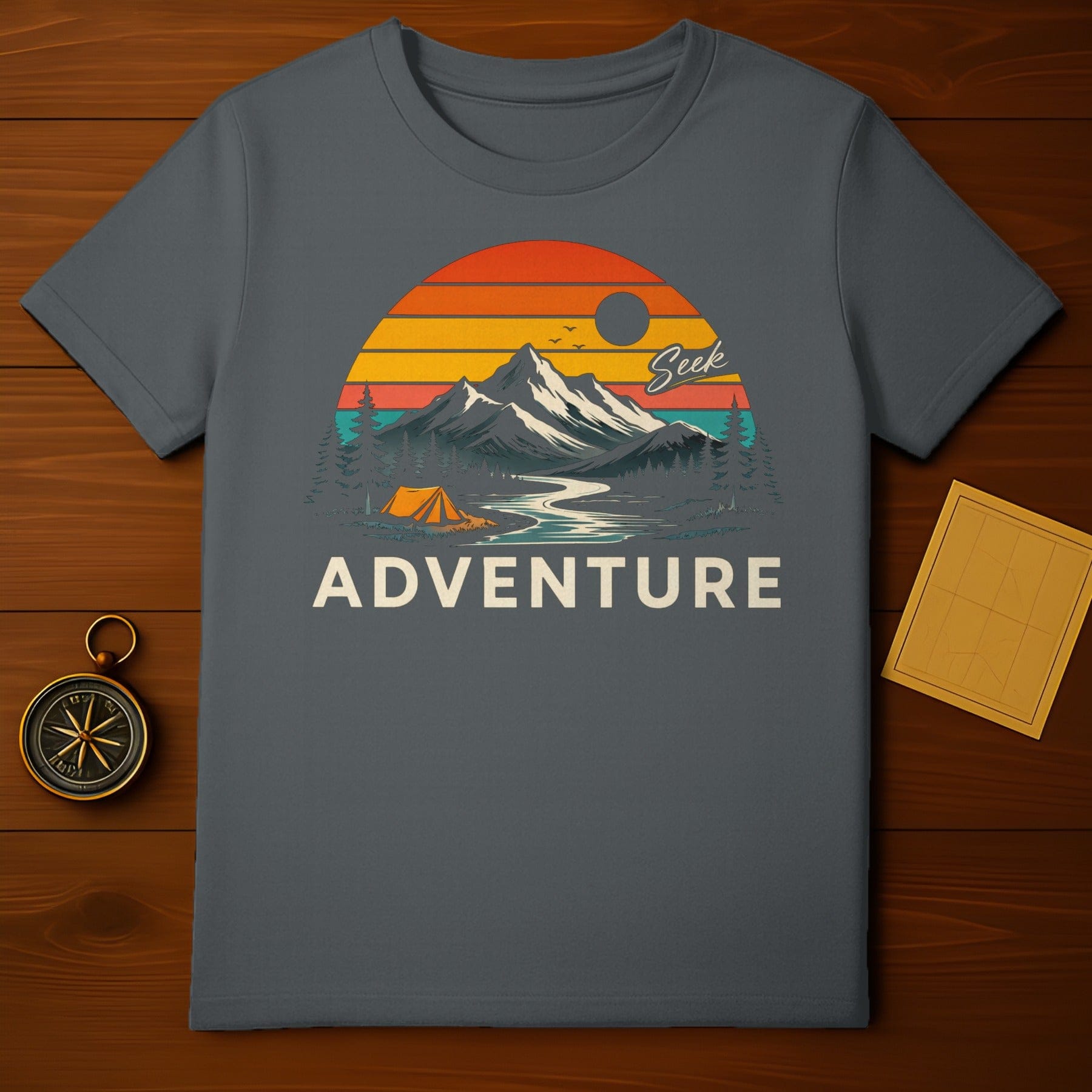 Sunset Mountain Adventure Seek Graphic T-Shirt