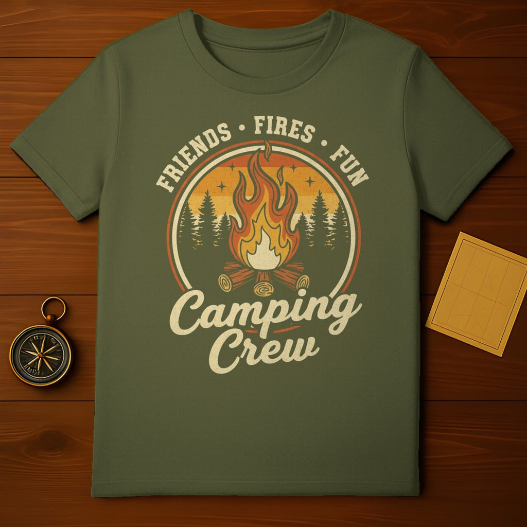 Friends Fires Fun Camping Crew Graphic T-Shirt