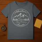 Adventure Awaits Mountain Graphic Tee Shirt