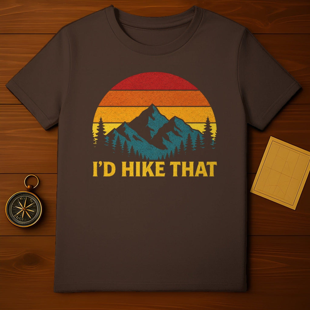 I'd Hike That Retro Mountain Adventure T-Shirt