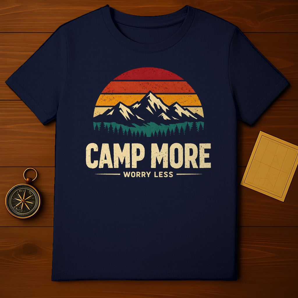 Retro Sunset Mountains Trees Camp More Worry Less product type