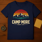 Retro Sunset Mountains Trees Camp More Worry Less product type