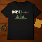 FOREST > PEOPLE Pine Tree Graphic Black T-Shirt product type