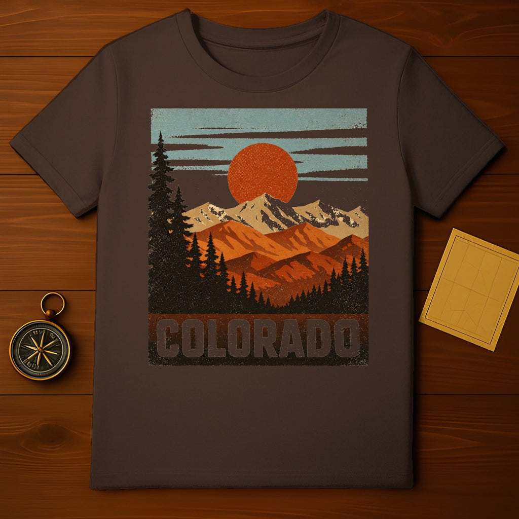 Vintage Colorado Sunset Mountain Graphic Tee