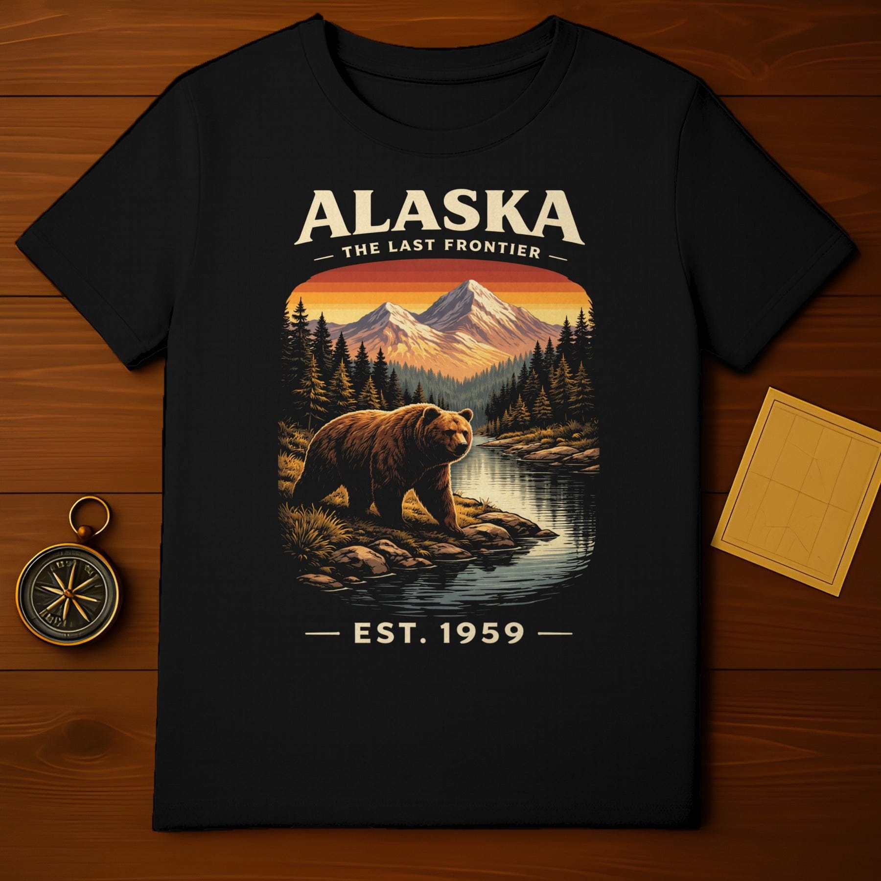 Alaska The Last Frontier Est 1959 Grizzly Bear Scene product type