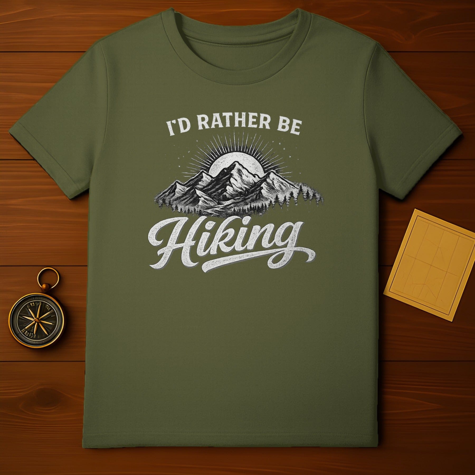 I'd Rather Be Hiking Mountain Graphic T-shirt