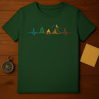 Camping Heartbeat Design Adventure Camping T-Shirt