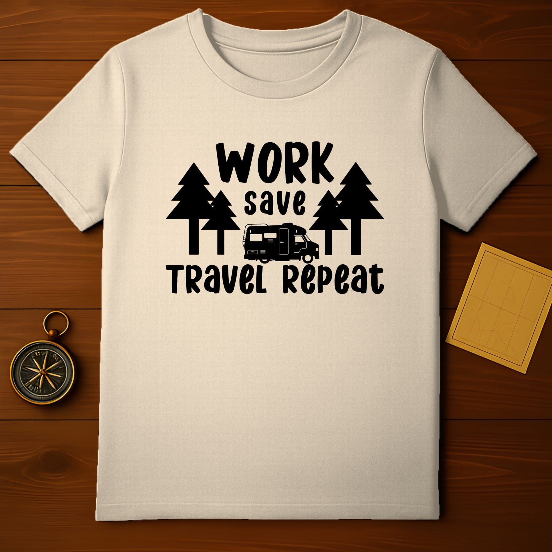 Work Save Travel Repeat Graphic T-Shirt