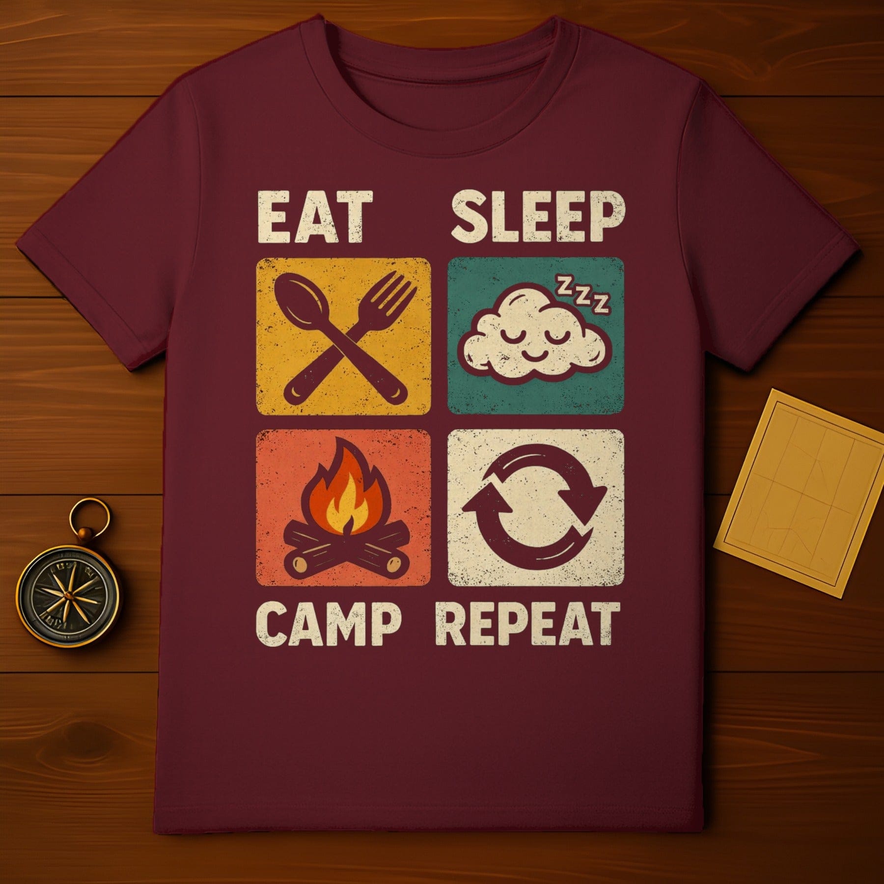 Eat Sleep Camp Repeat Graphic Adventure product type