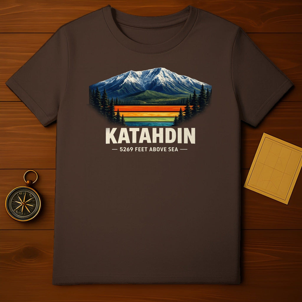 Katahdin 5269 FEET ABOVE SEA Mountain Graphic Retro product type
Katahdin
Mountain
Mount Katahdin
Maine
Hiking
Outdoor
Adventure
Retro
Vintage
Nature
Landscape
Forest
Pine Trees
Appalachian Trail
Peak
Elevation
Brown Tee
Graphic Print
Travel Souvenir
Explore