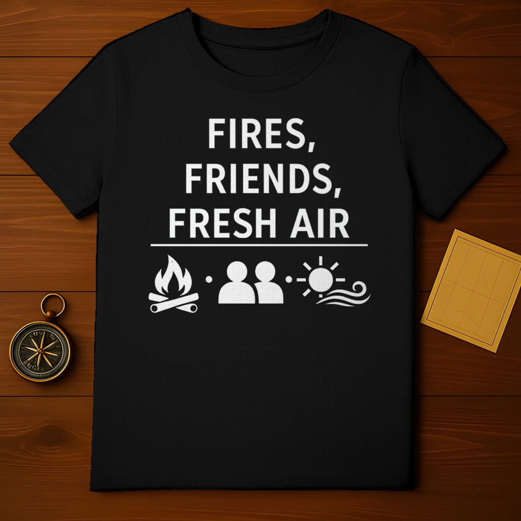 Fires Friends Fresh Air Graphic Tee for Outdoor Enthusiasts