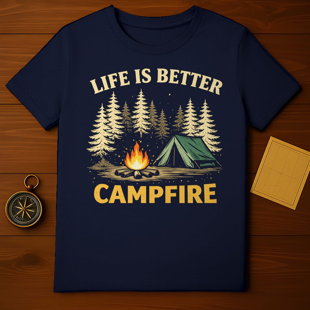 Life Is Better Campfire Camping Shirt for Outdoor Enthusiasts