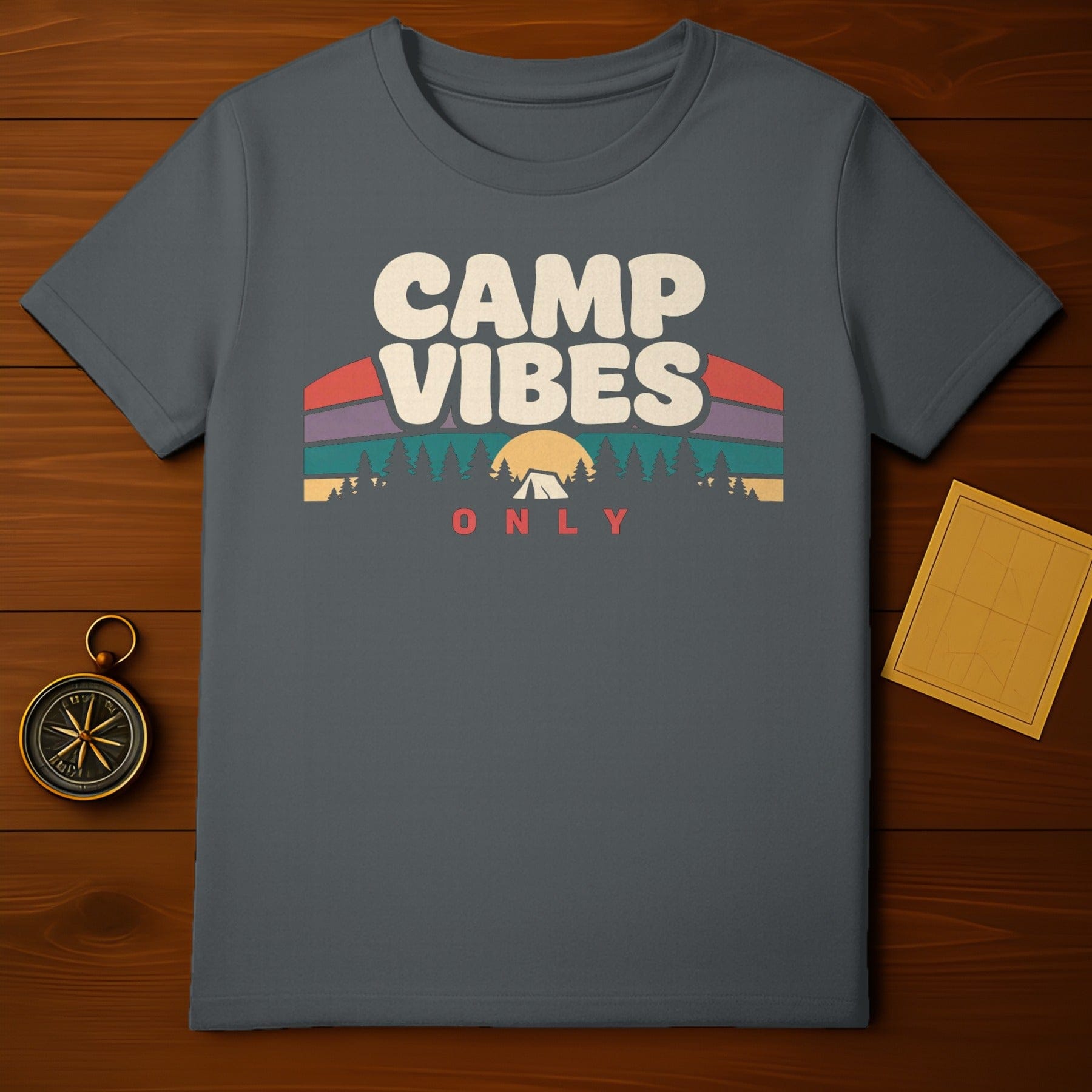 CAMP VIBES ONLY Dark Gray Camping Sunset product type