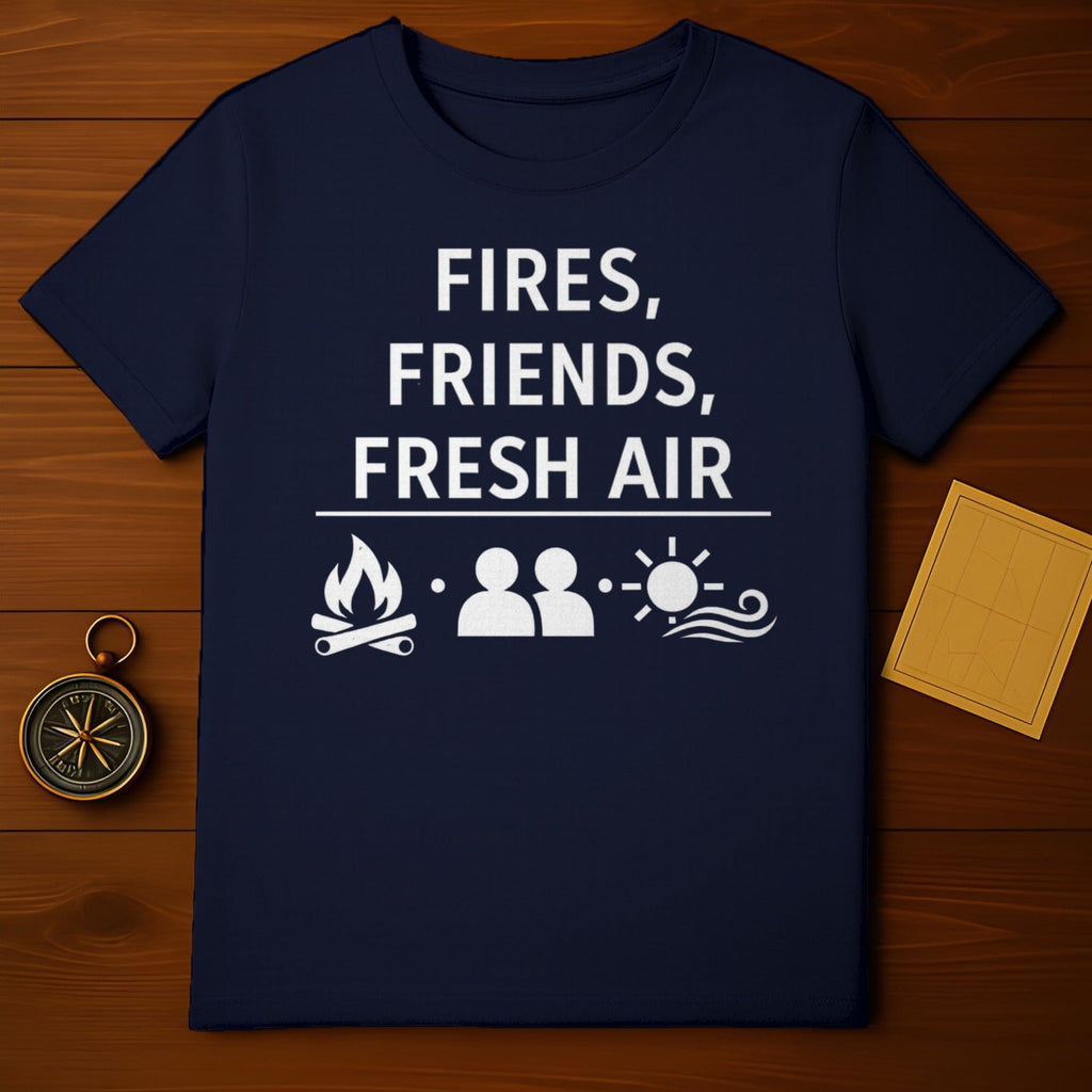 Fires Friends Fresh Air Graphic Tee for Outdoor Lovers