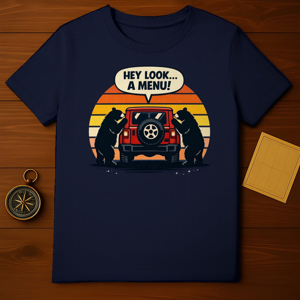 Hey Look A Menu Funny Bears Graphic T-Shirt Product